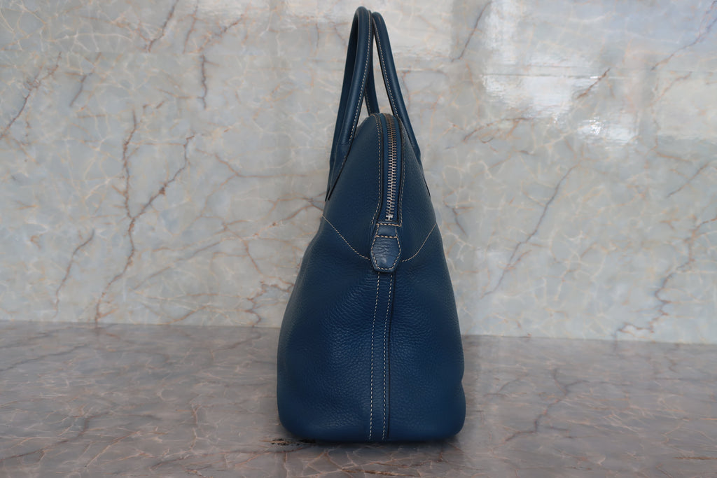 HERMES／エルメス ボリード35 トリヨンクレマンス ブルー □G刻印 ショルダーバッグ 700120002