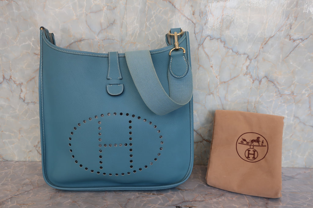 HERMES／エルメス エブリン1GM クシュベル ブルージーン □B刻印 ショルダーバッグ 800030208