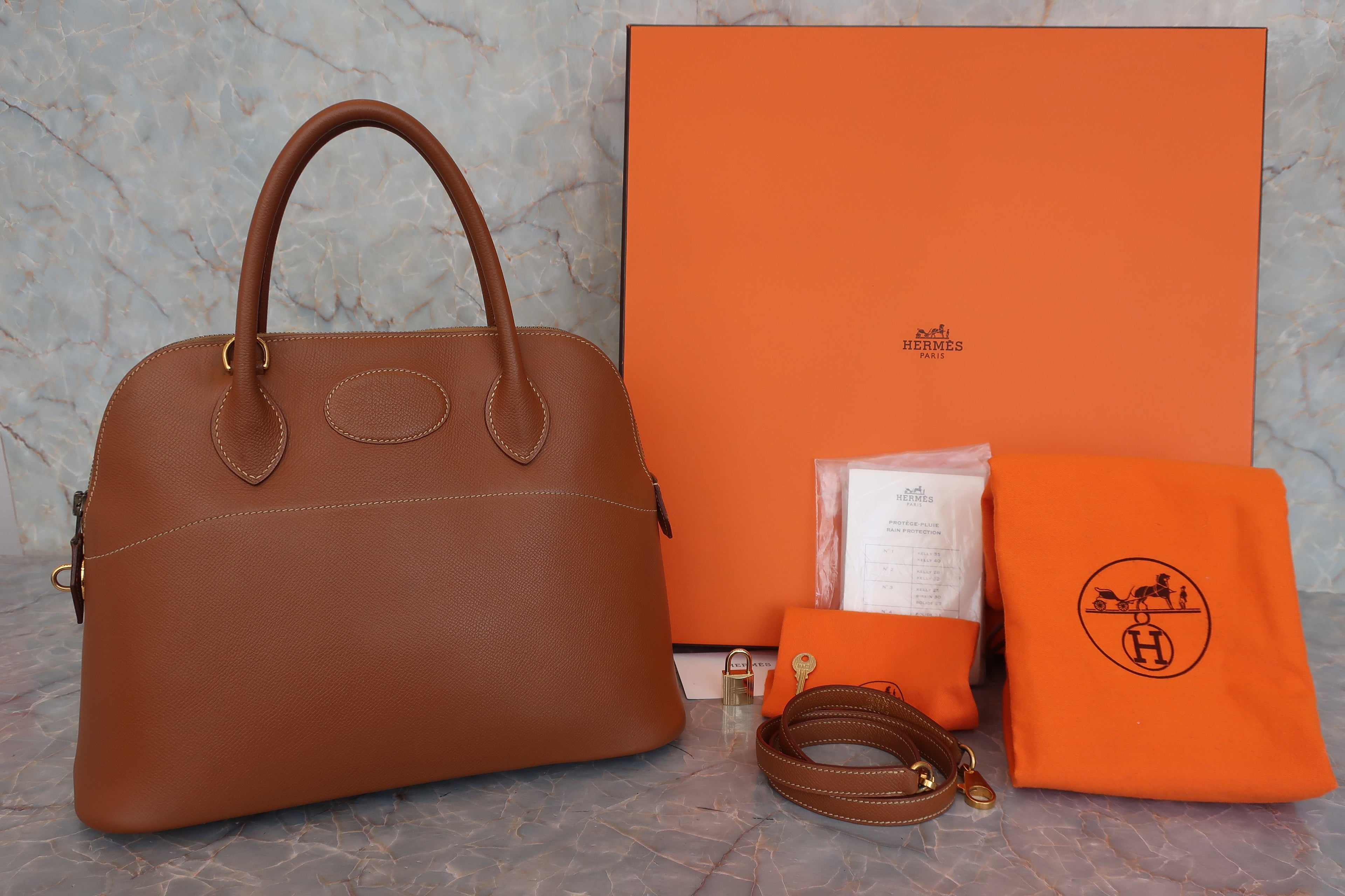 HERMES／エルメス ボリード31 クシュベル ゴールド □E刻印 ショルダーバッグ 800020265