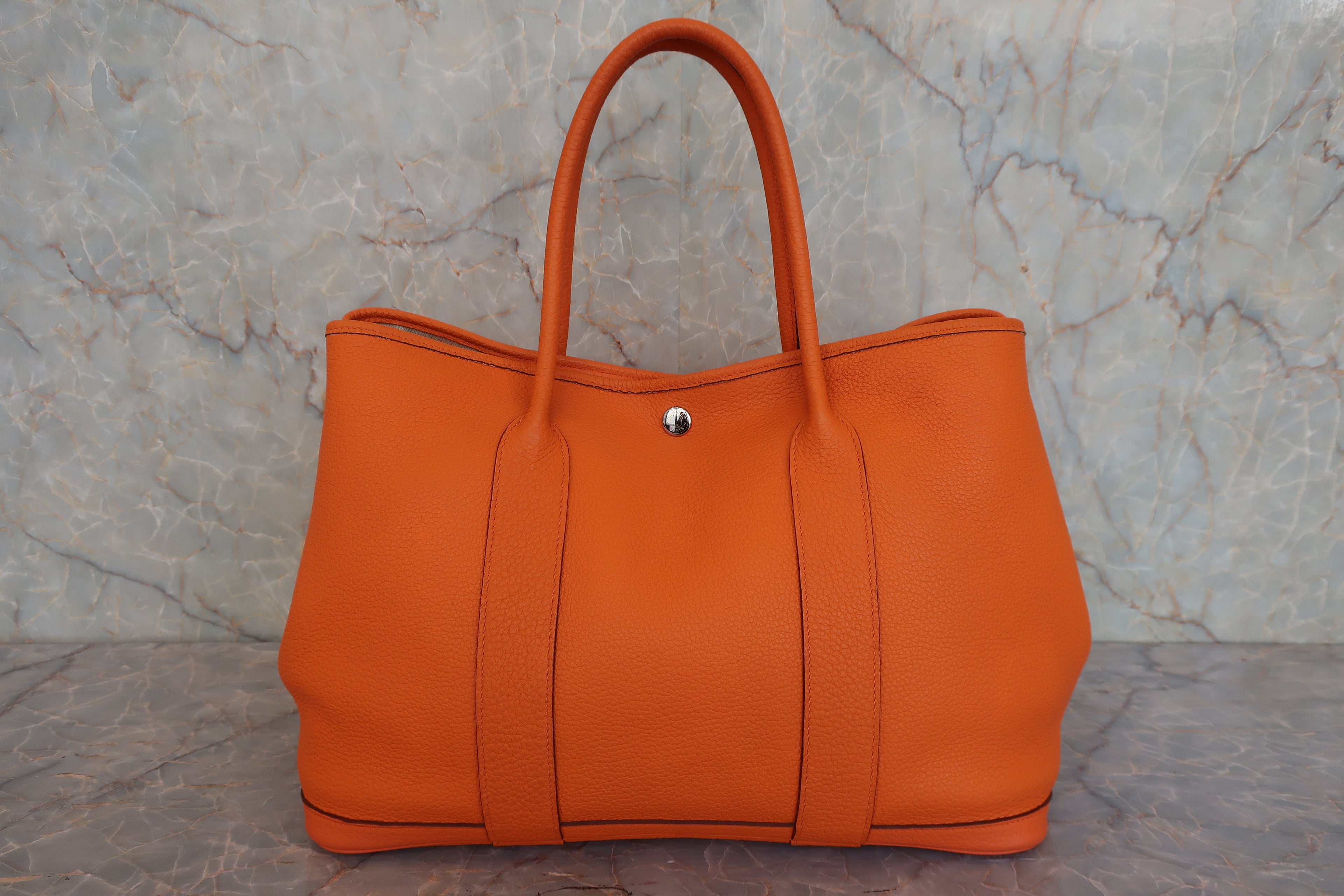 HERMES／エルメス ガーデンパーティPM ネゴンダ オレンジ □O刻印 トートバッグ 800030180