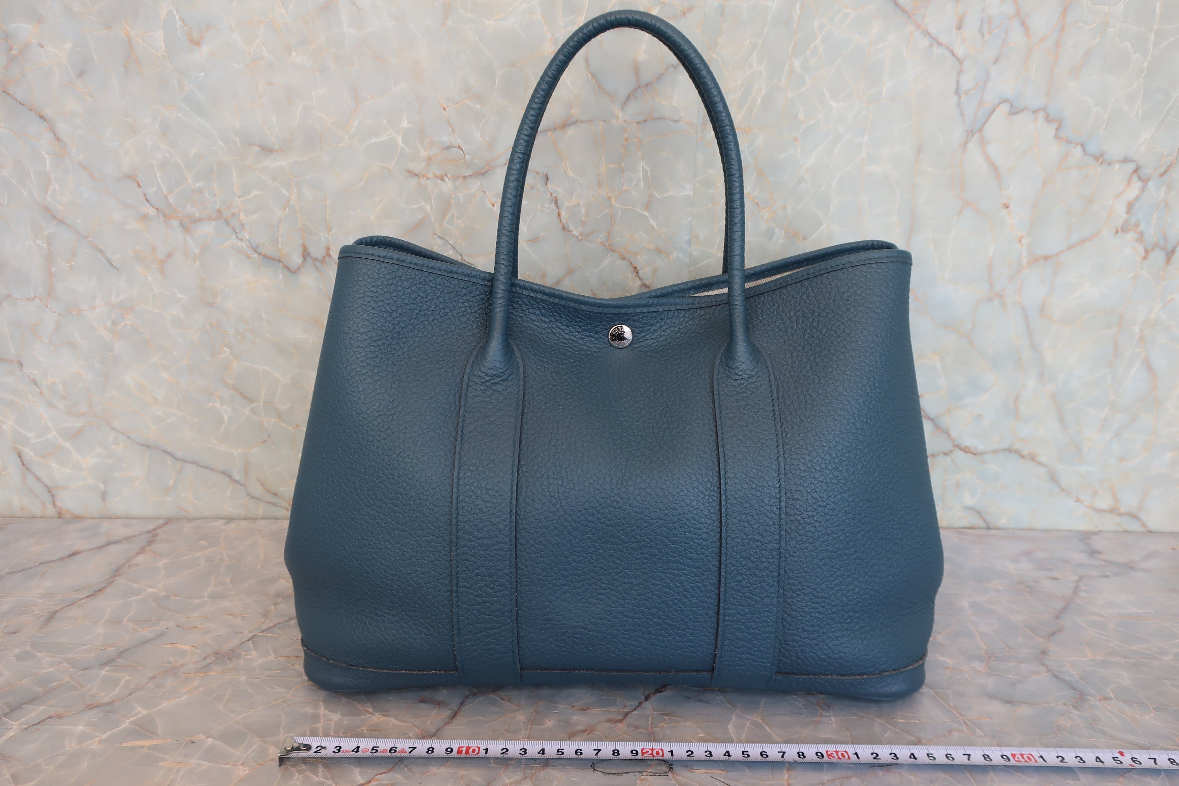 HERMES／エルメス ガーデンパーティPM ネゴンダ ブルートンペット T刻印 トートバッグ 800030211