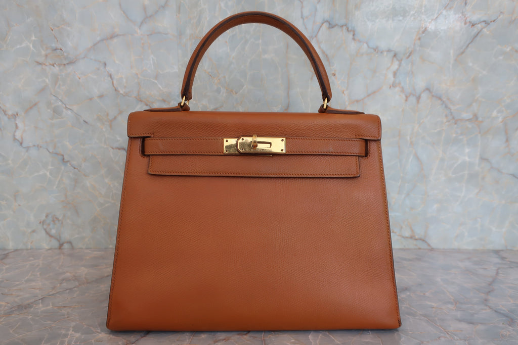 HERMES／エルメス ケリー28 クシュベル ブラウン 〇L刻印 ハンドバッグ 800050050