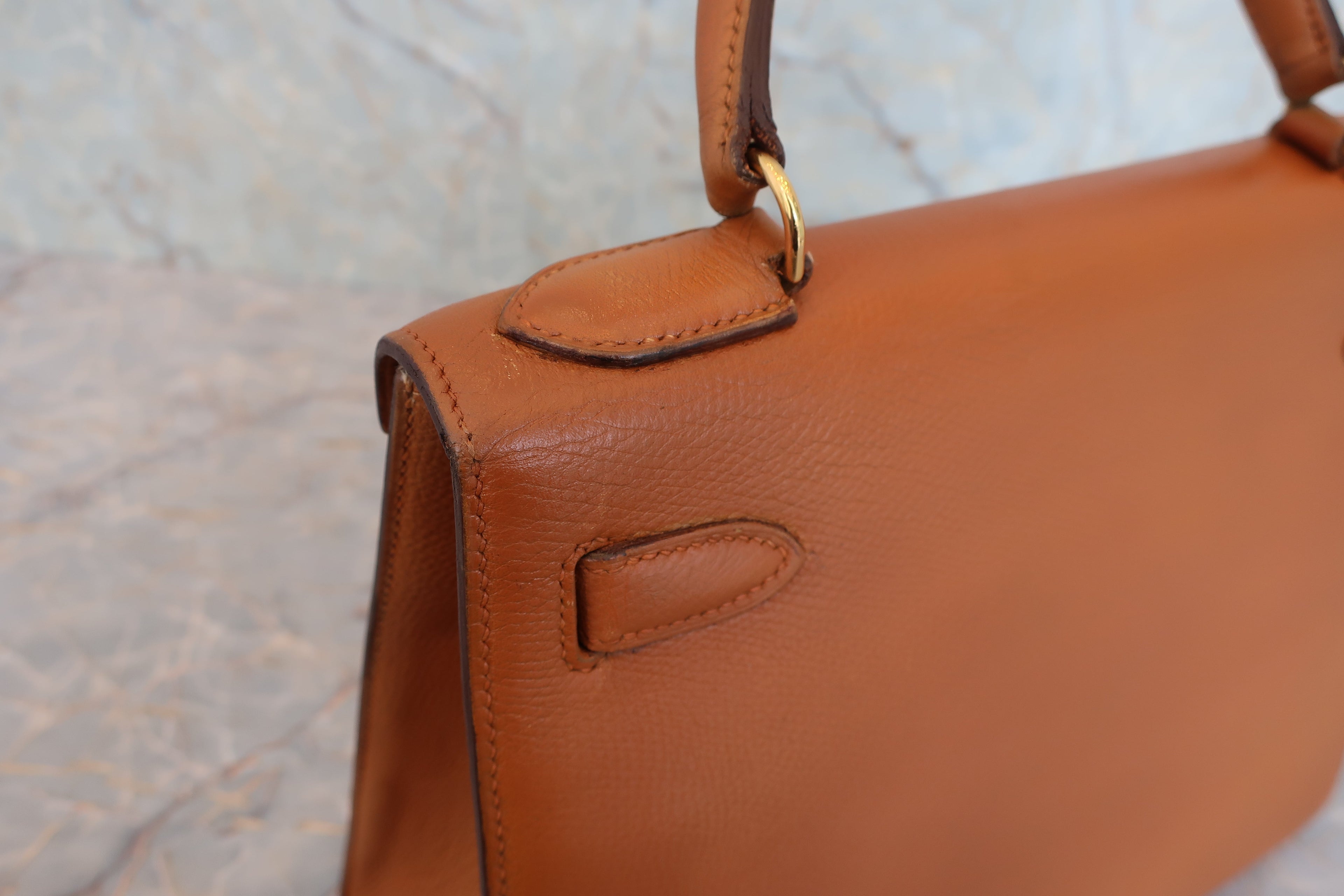 HERMES／エルメス ケリー28 クシュベル ブラウン 〇L刻印 ハンドバッグ 800050050