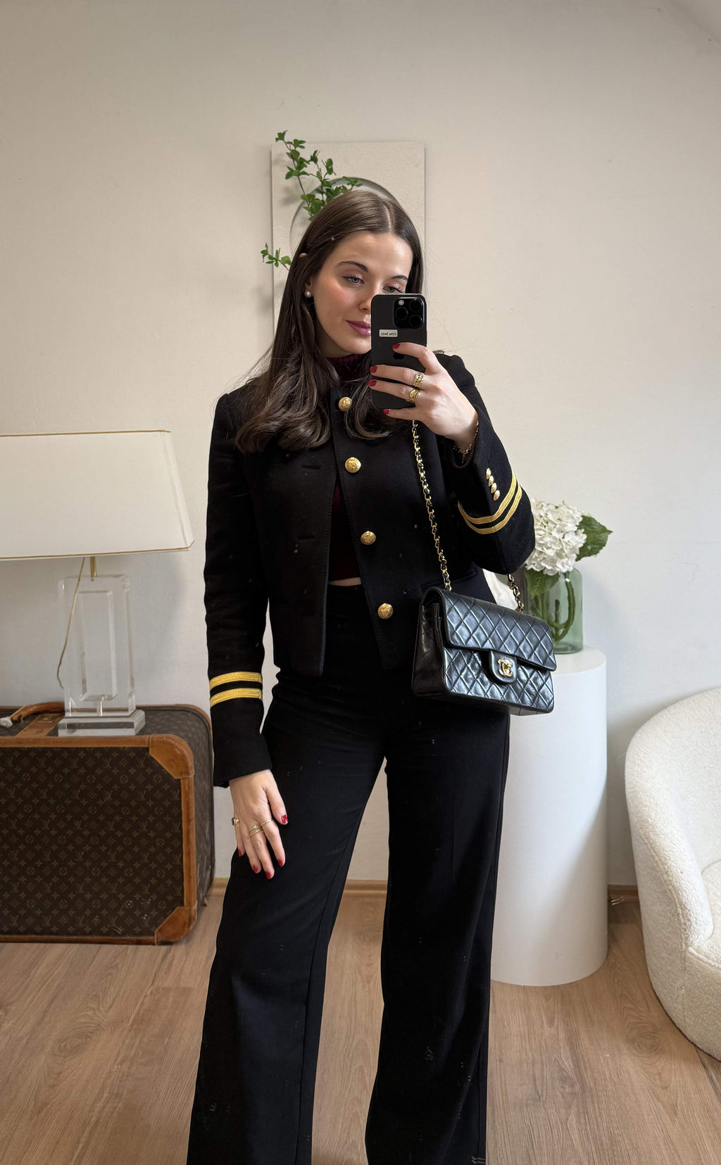 Chanel Vintage Black Medium Classic Double Flap Bag 2003
