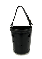Hermes Vintage Black Box Calf Leather Mangeoire Bucket Bag
