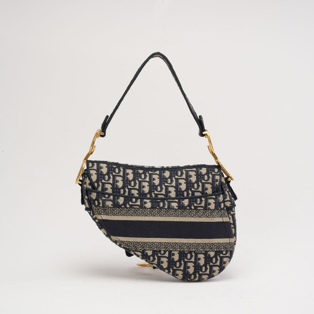 Christian Dior Medium Saddle Oblique Canvas Blue 2019
