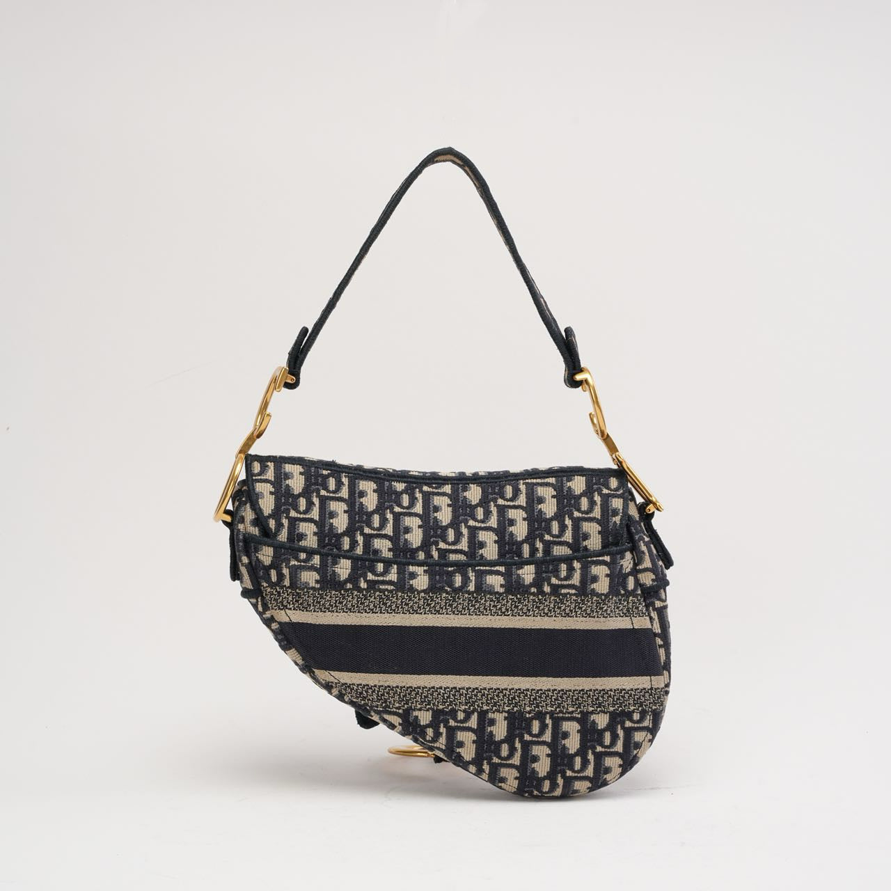 Christian Dior Medium Saddle Oblique Canvas Blue 2019
