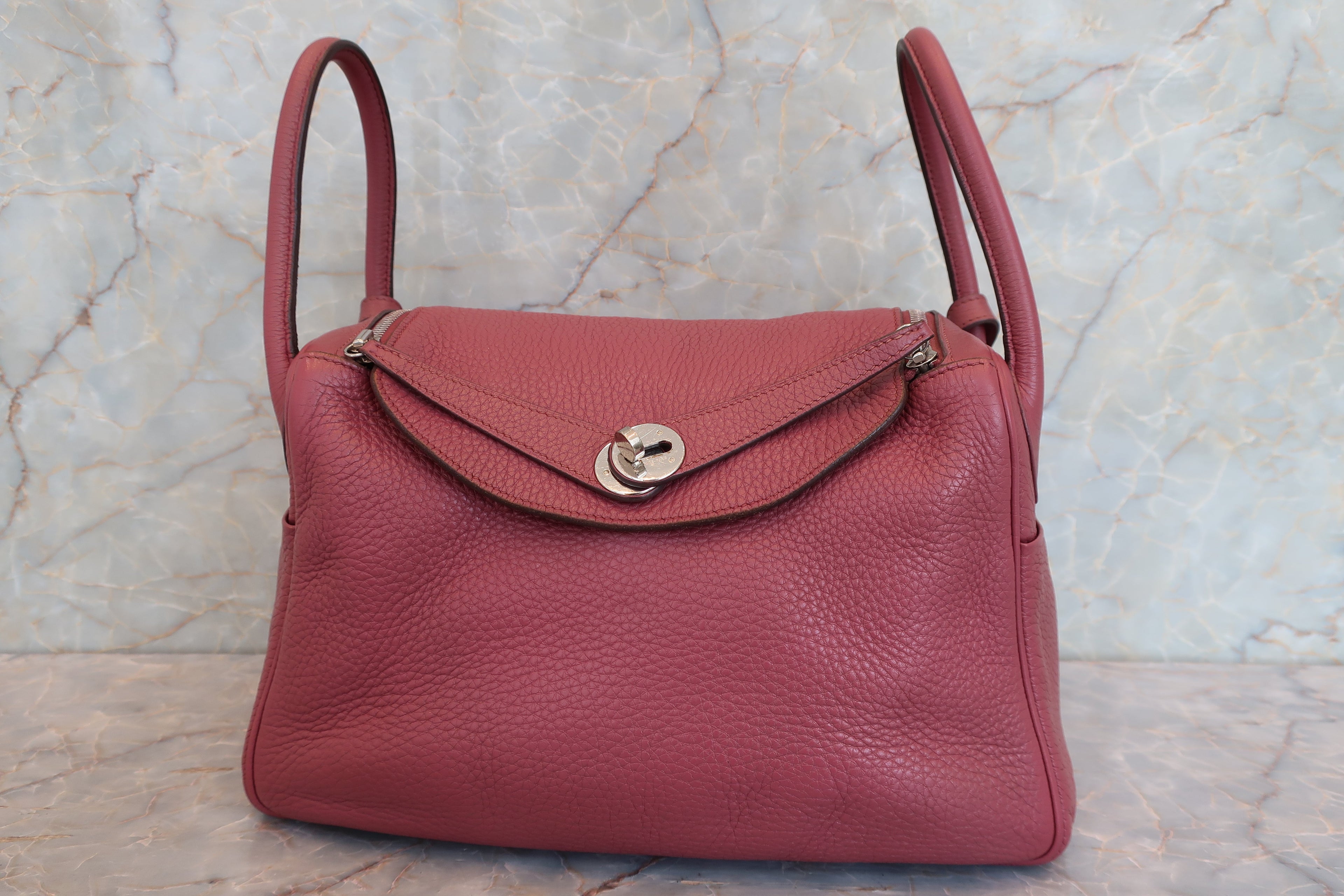 HERMES／エルメス リンディ30 トリヨンクレマンス ローズウッド □O刻印 ショルダーバッグ 700090129
