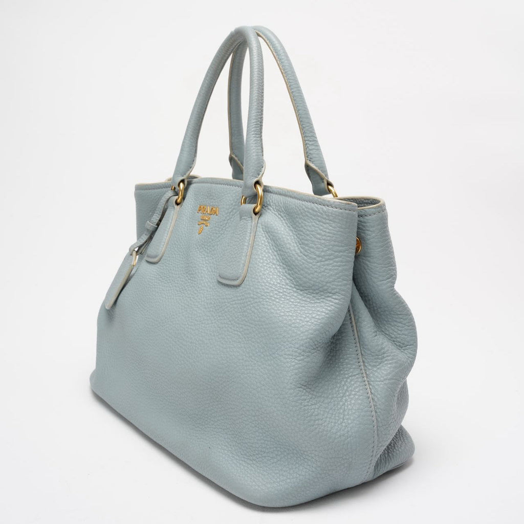 Prada Light Blue Saffiano Lux Leather Medium Galleria Tote