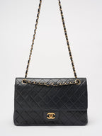 Chanel Vintage Black Timeless Classic Flap Bag 1990s