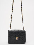 Chanel Black Vintage Mini Flap Square Bag 2000s