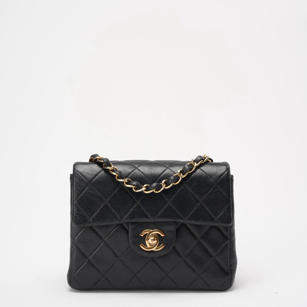 Chanel Black Vintage Mini Flap Square Bag 2000s