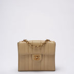 Chanel Vintage Beige Single Flap Bag Caviar Leather