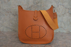HERMES／エルメス エブリン1PM ボックスカーフ ナチュラル □D刻印 ショルダーバッグ 800030185