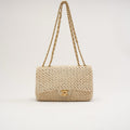 Chanel Raffia Crochet Ancient Greece Medium Flap Beige 2018