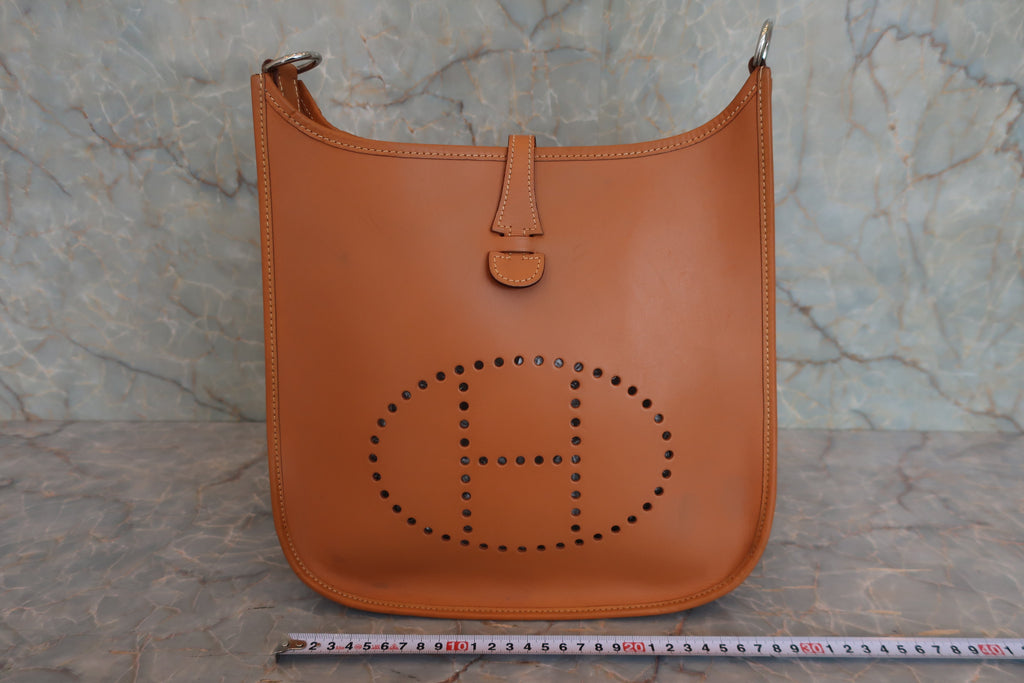 HERMES／エルメス エブリン1PM ボックスカーフ ナチュラル □D刻印 ショルダーバッグ 800030185