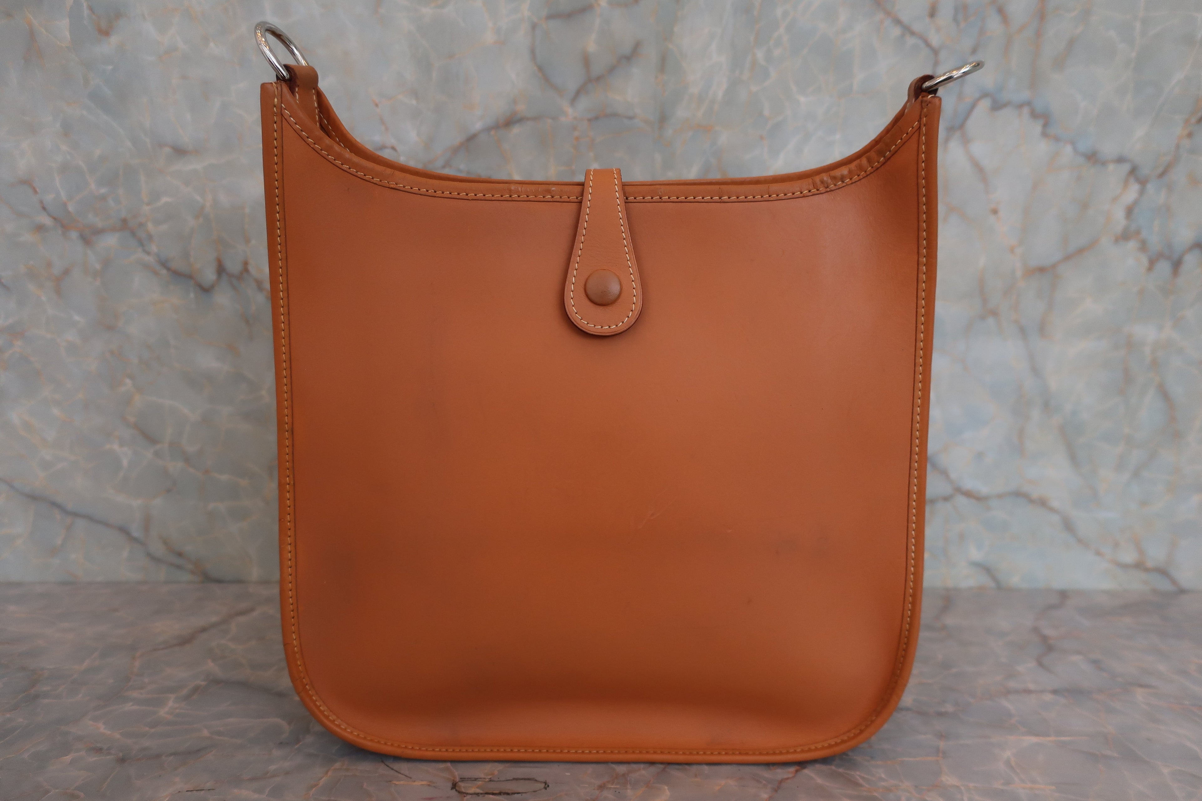 HERMES／エルメス エブリン1PM ボックスカーフ ナチュラル □D刻印 ショルダーバッグ 800030185