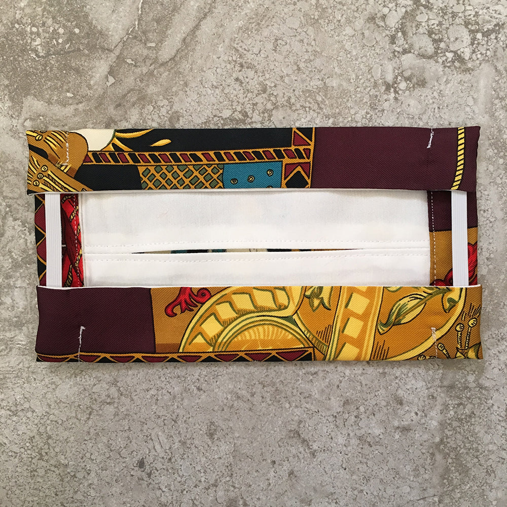Hermes Handmade Le Tarot Silk Scarf Face Mask