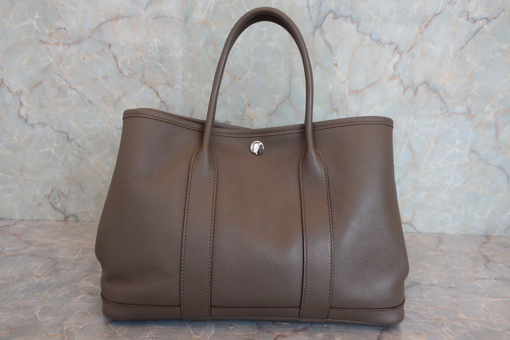 HERMES／エルメス ガーデンパーティTPM ヴォーエプソン エタン A刻印 トートバッグ 800050099
