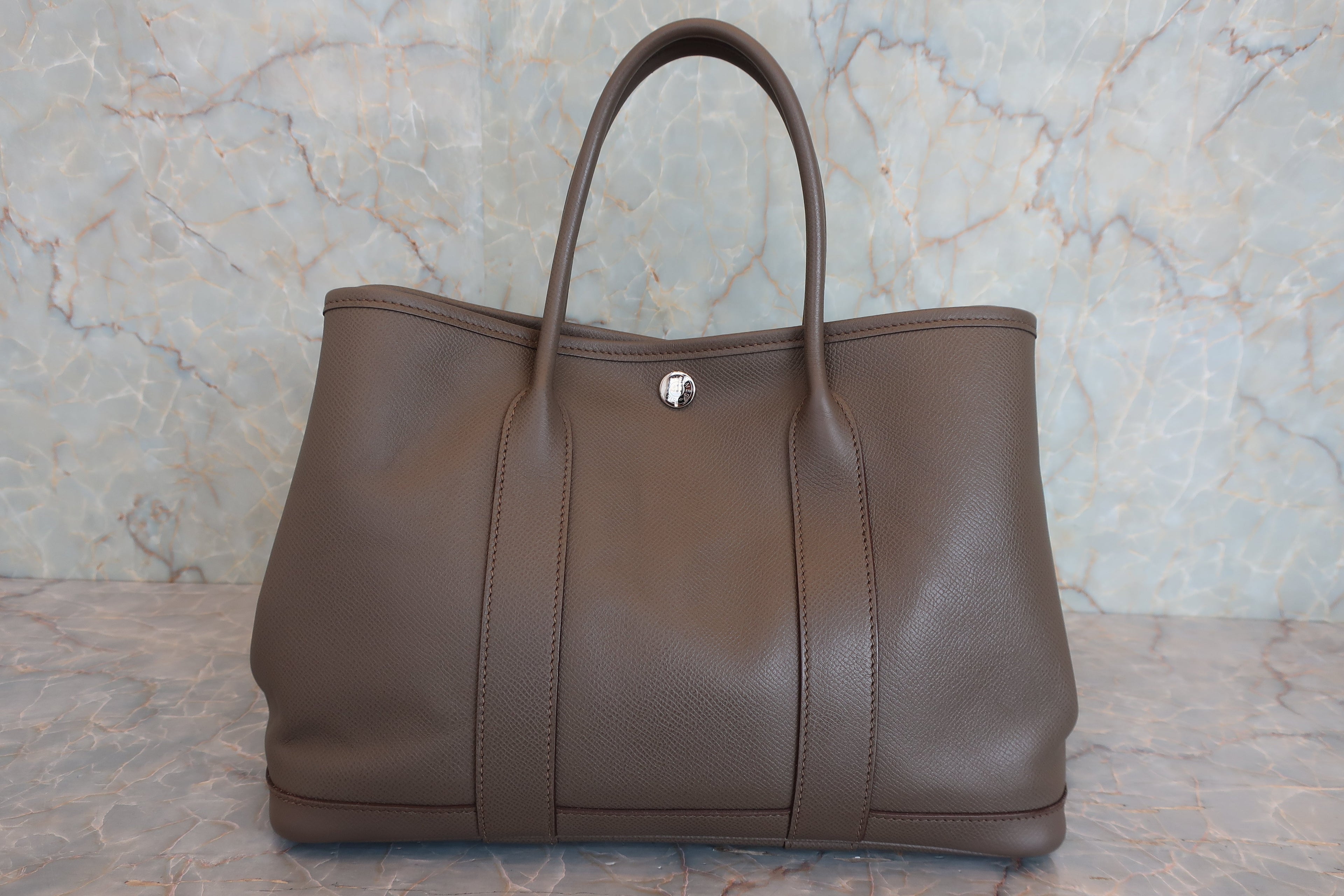 HERMES／エルメス ガーデンパーティTPM ヴォーエプソン エタン A刻印 トートバッグ 800050099