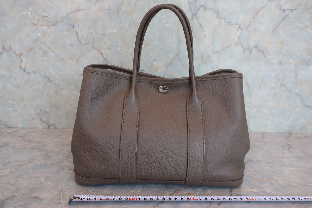HERMES／エルメス ガーデンパーティTPM ヴォーエプソン エタン A刻印 トートバッグ 800050099