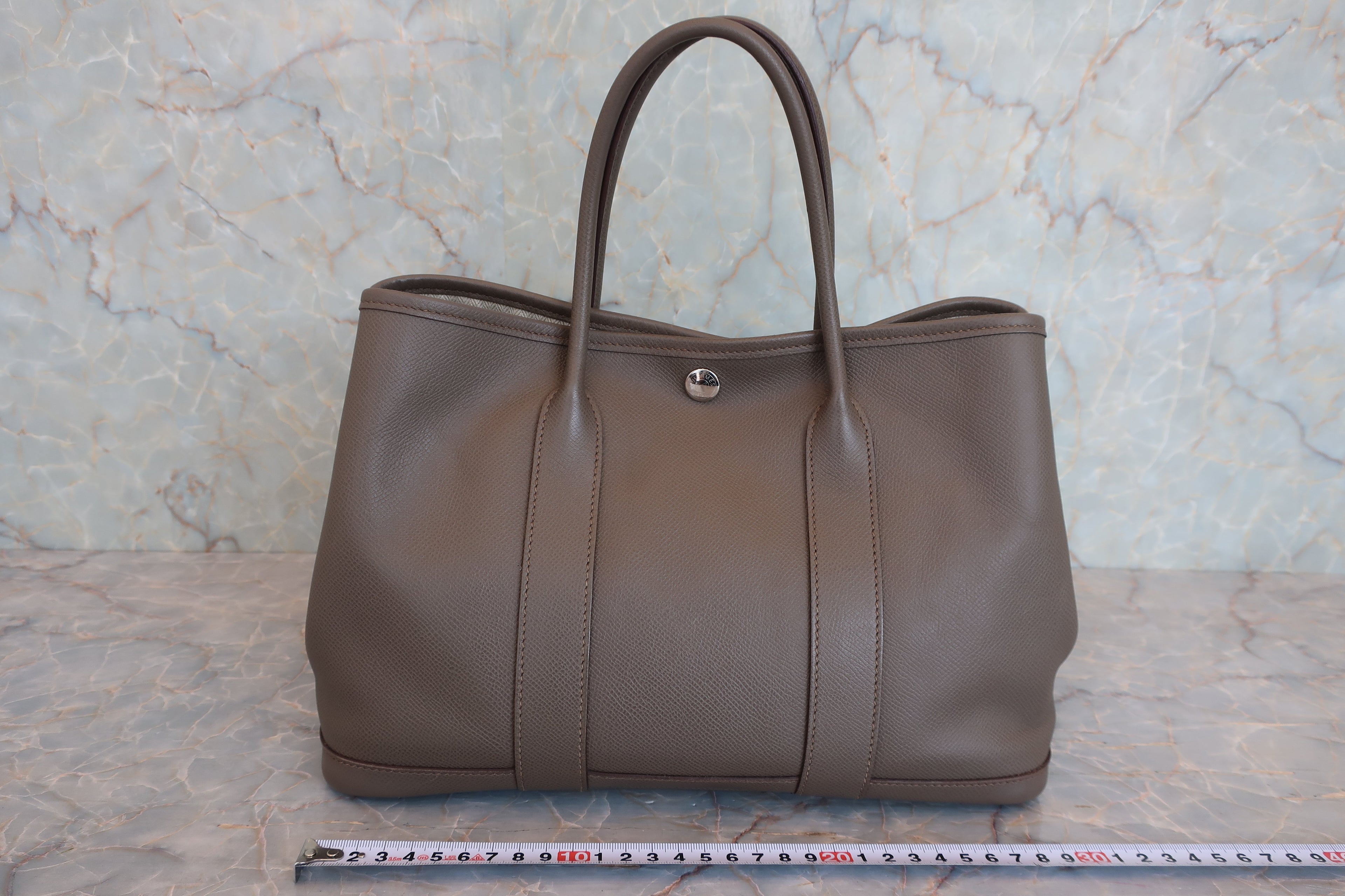 HERMES／エルメス ガーデンパーティTPM ヴォーエプソン エタン A刻印 トートバッグ 800050099