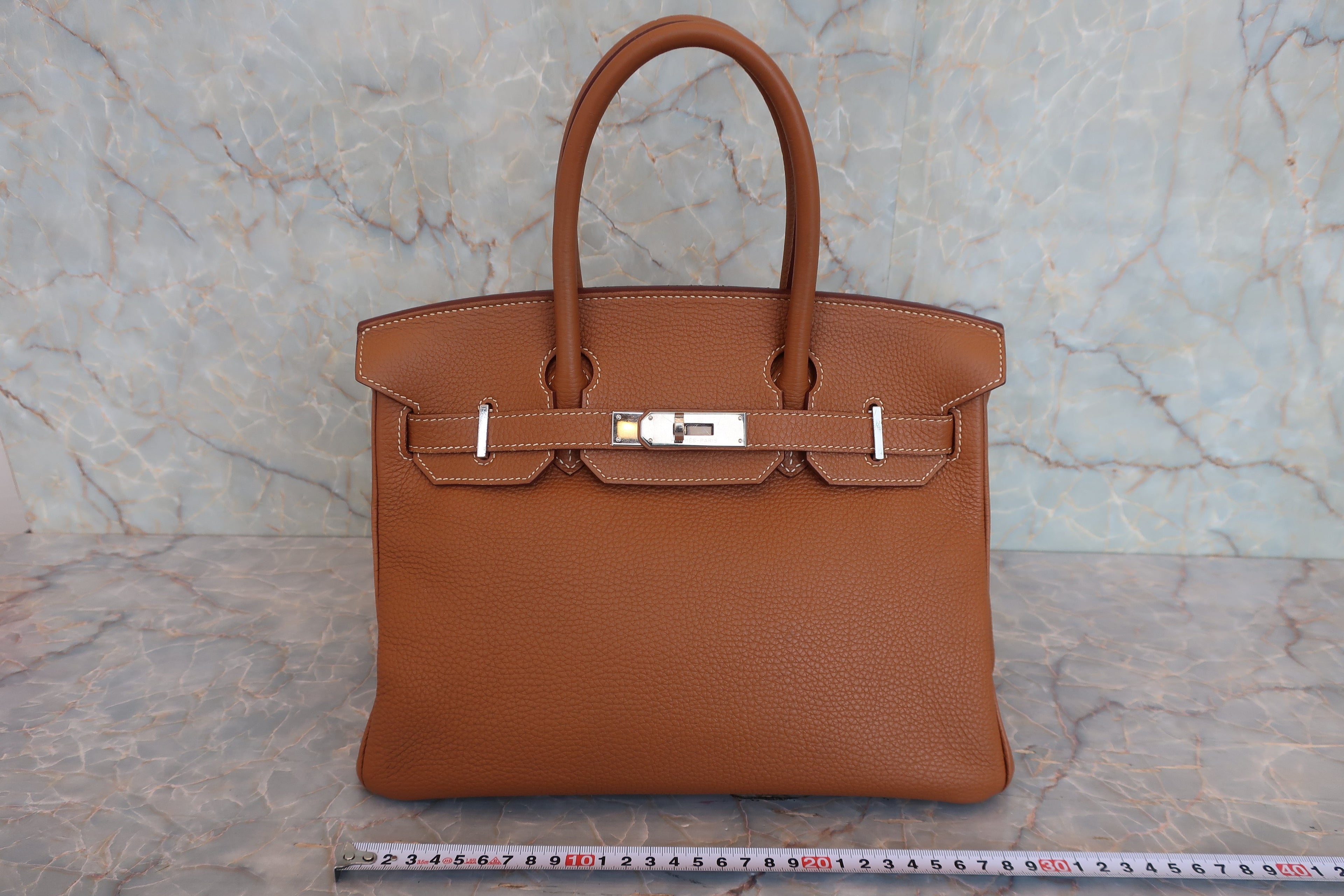 HERMES／エルメス バーキン30 トゴ ゴールド □Q刻印 ハンドバッグ 800020085