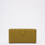 Bottega Veneta Yellow Nappa Wallet Intrecciato Continental Snap Wallet