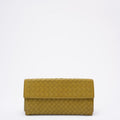 Bottega Veneta Yellow Nappa Wallet Intrecciato Continental Snap Wallet