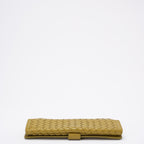 Bottega Veneta Yellow Nappa Wallet Intrecciato Continental Snap Wallet