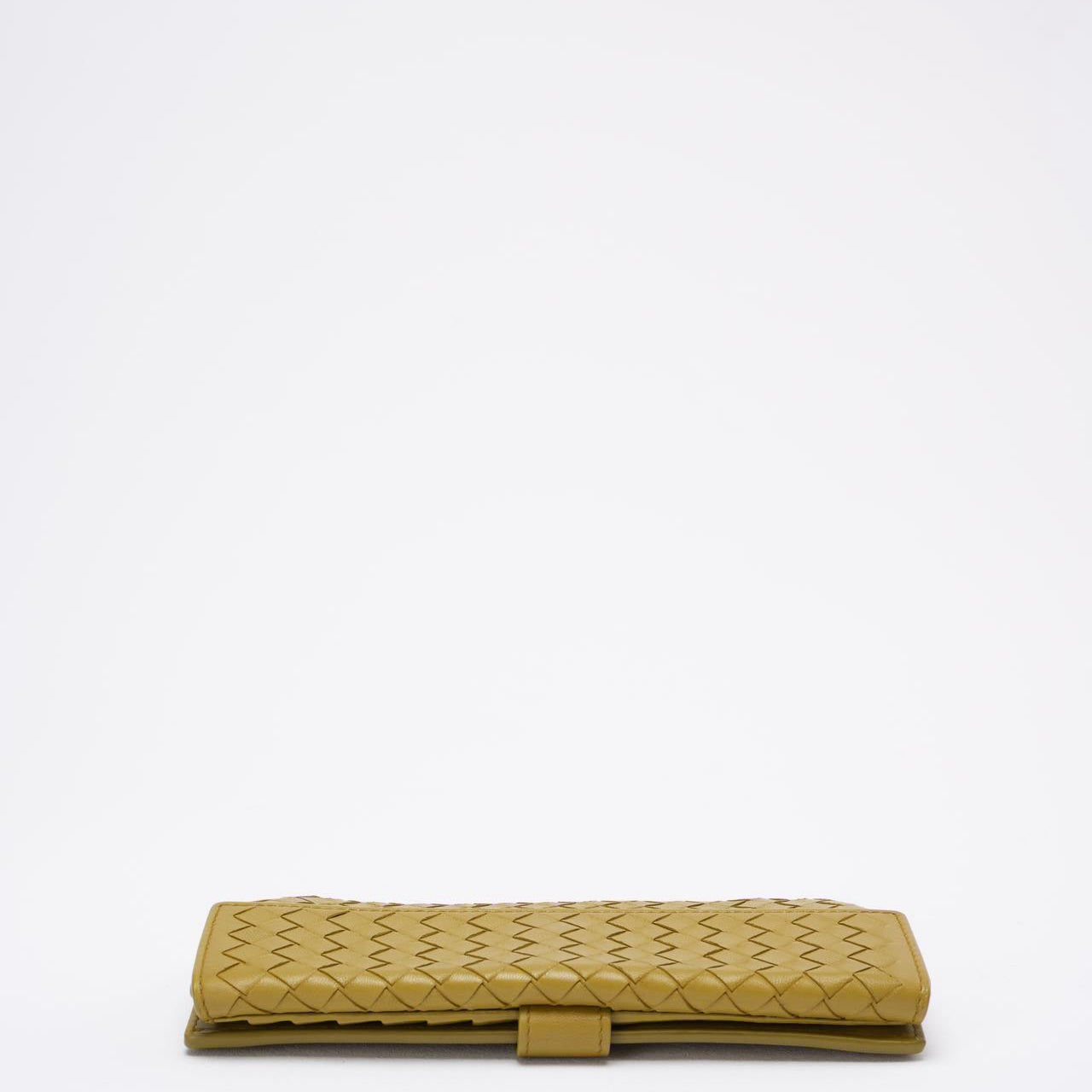 Bottega Veneta Yellow Nappa Wallet Intrecciato Continental Snap Wallet