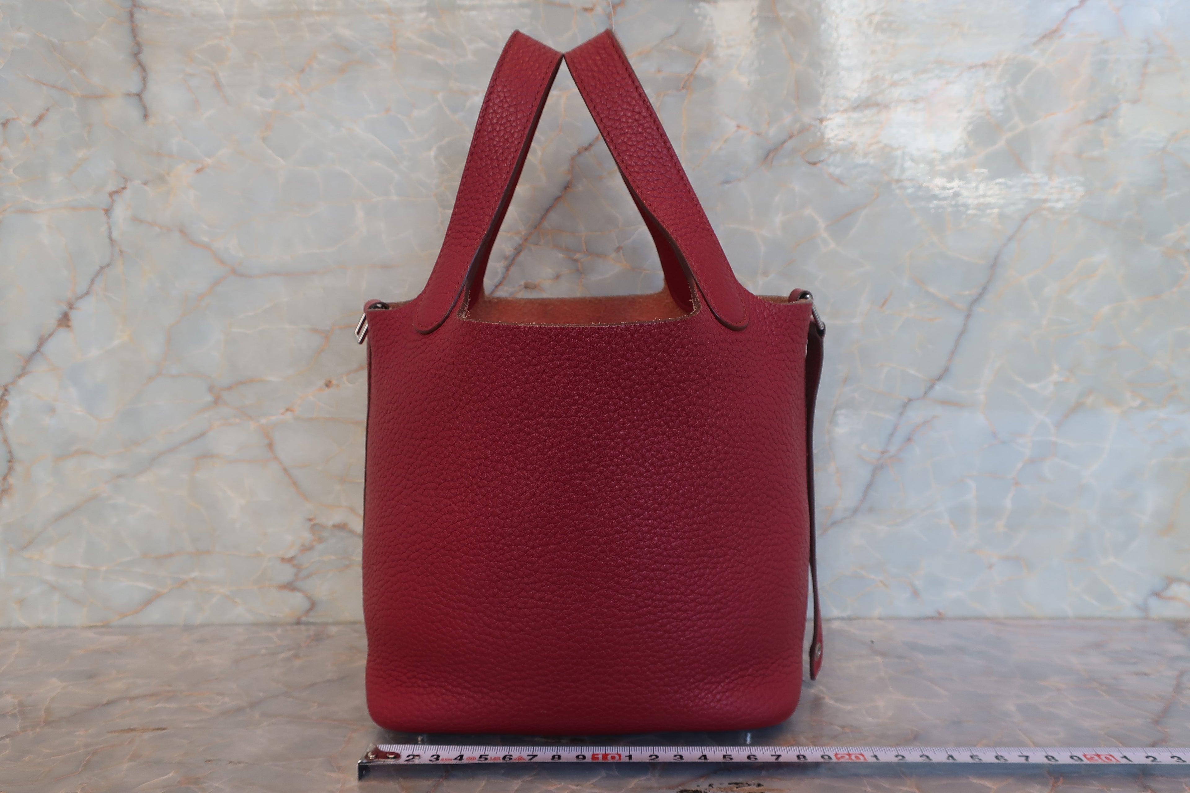HERMES／エルメス ピコタンロックＰＭ トリヨンクレマンス ルビー □R刻印 ハンドバッグ 700120031