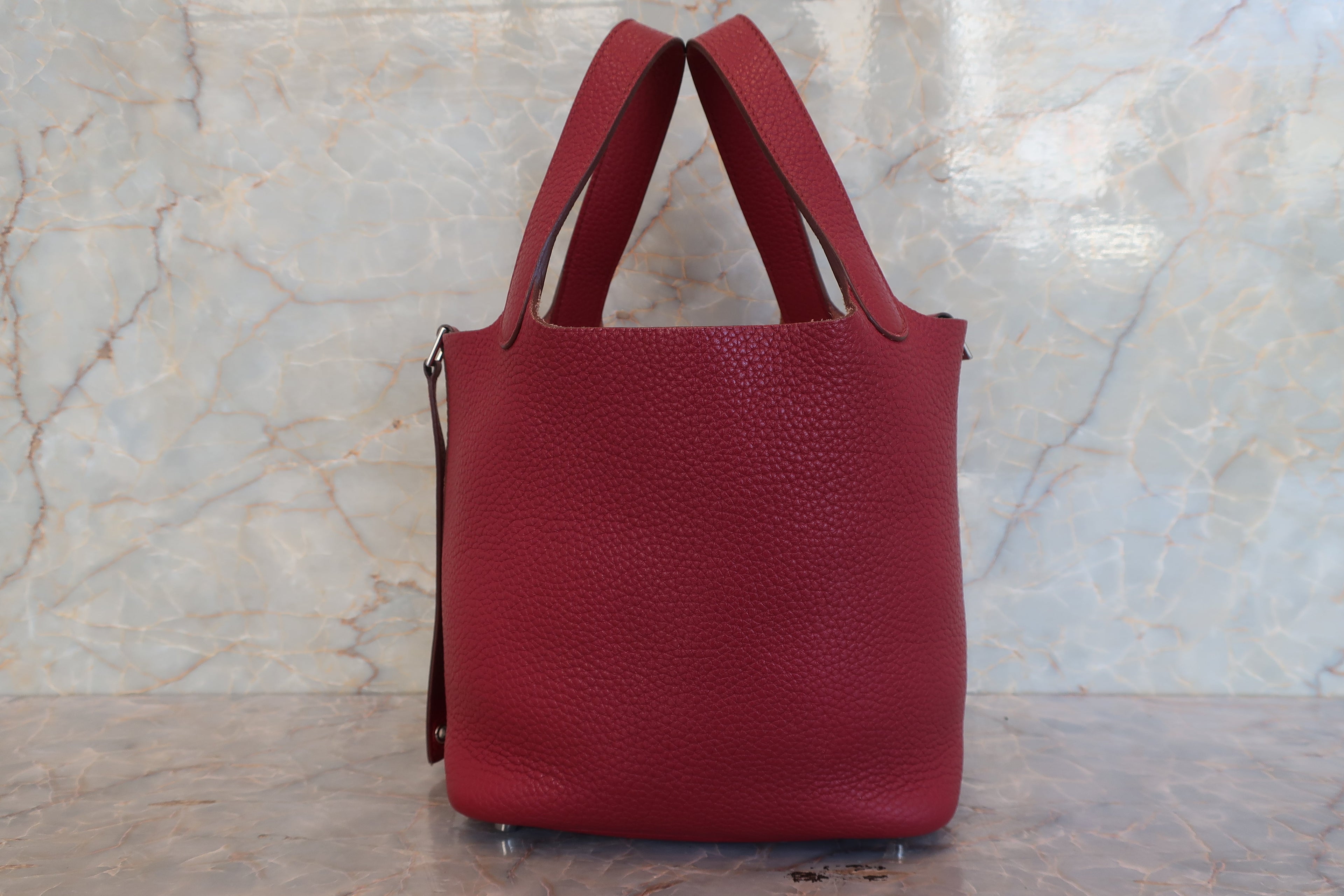 HERMES／エルメス ピコタンロックＰＭ トリヨンクレマンス ルビー □R刻印 ハンドバッグ 700120031