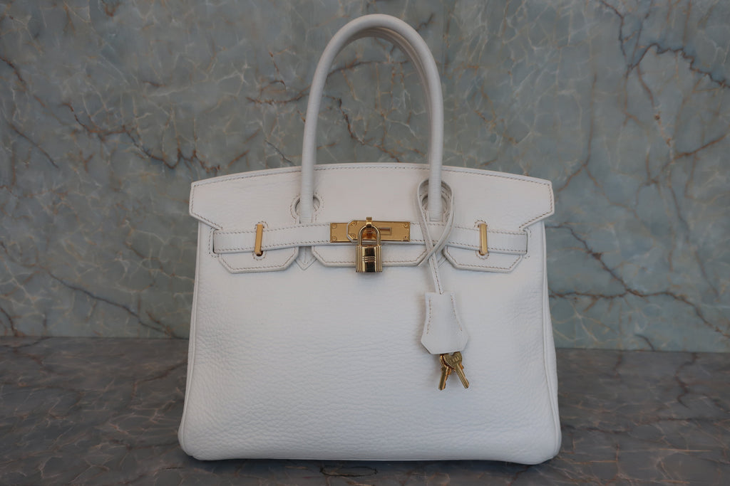 HERMES／エルメス バーキン30 トリヨンクレマンス ホワイト □L刻印 ハンドバッグ 800020098