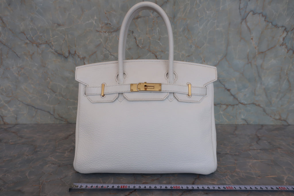 HERMES／エルメス バーキン30 トリヨンクレマンス ホワイト □L刻印 ハンドバッグ 800020098