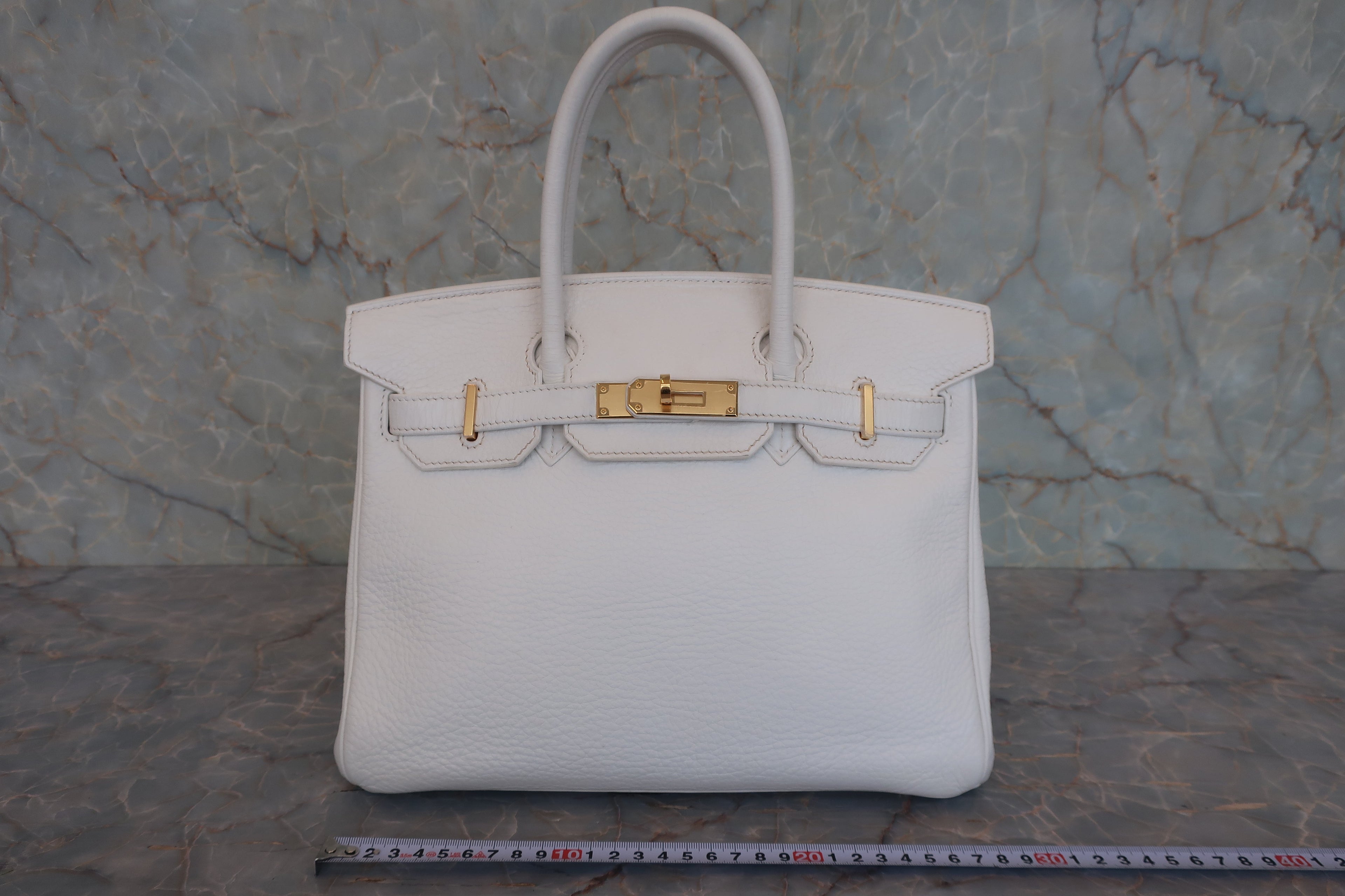 HERMES／エルメス バーキン30 トリヨンクレマンス ホワイト □L刻印 ハンドバッグ 800020098