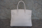 HERMES／エルメス バーキン30 トリヨンクレマンス ホワイト □L刻印 ハンドバッグ 800020098