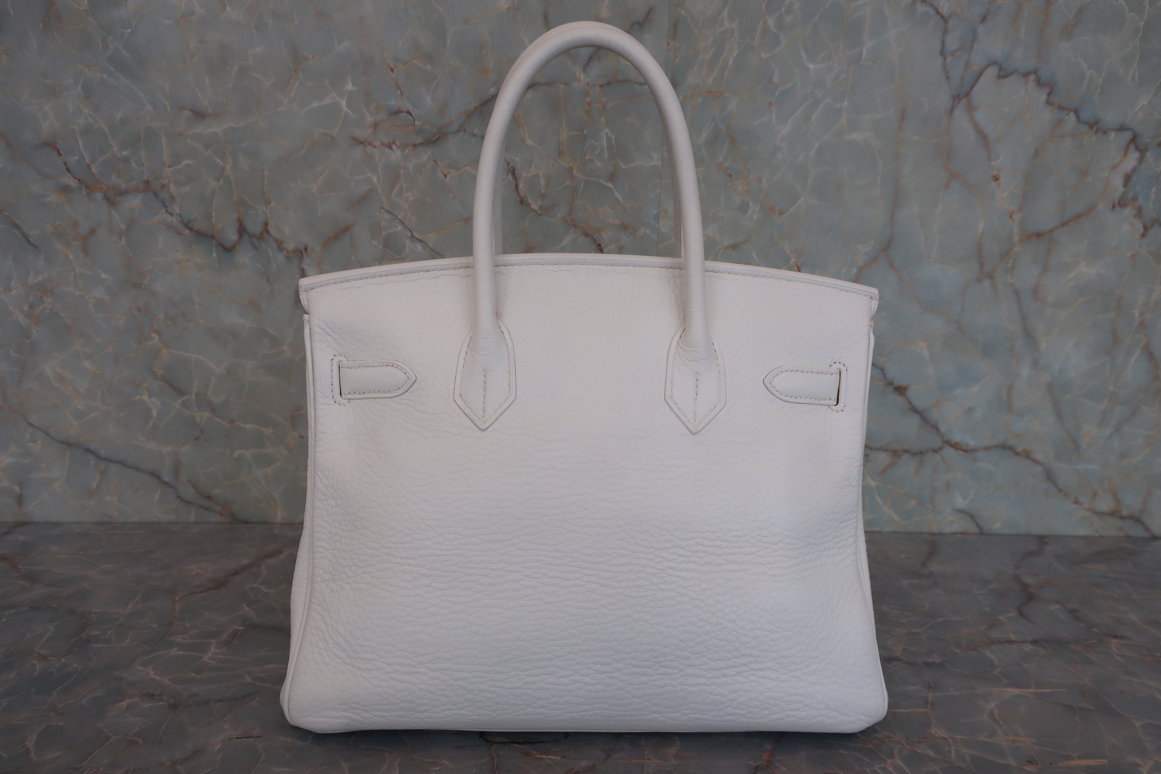 HERMES／エルメス バーキン30 トリヨンクレマンス ホワイト □L刻印 ハンドバッグ 800020098