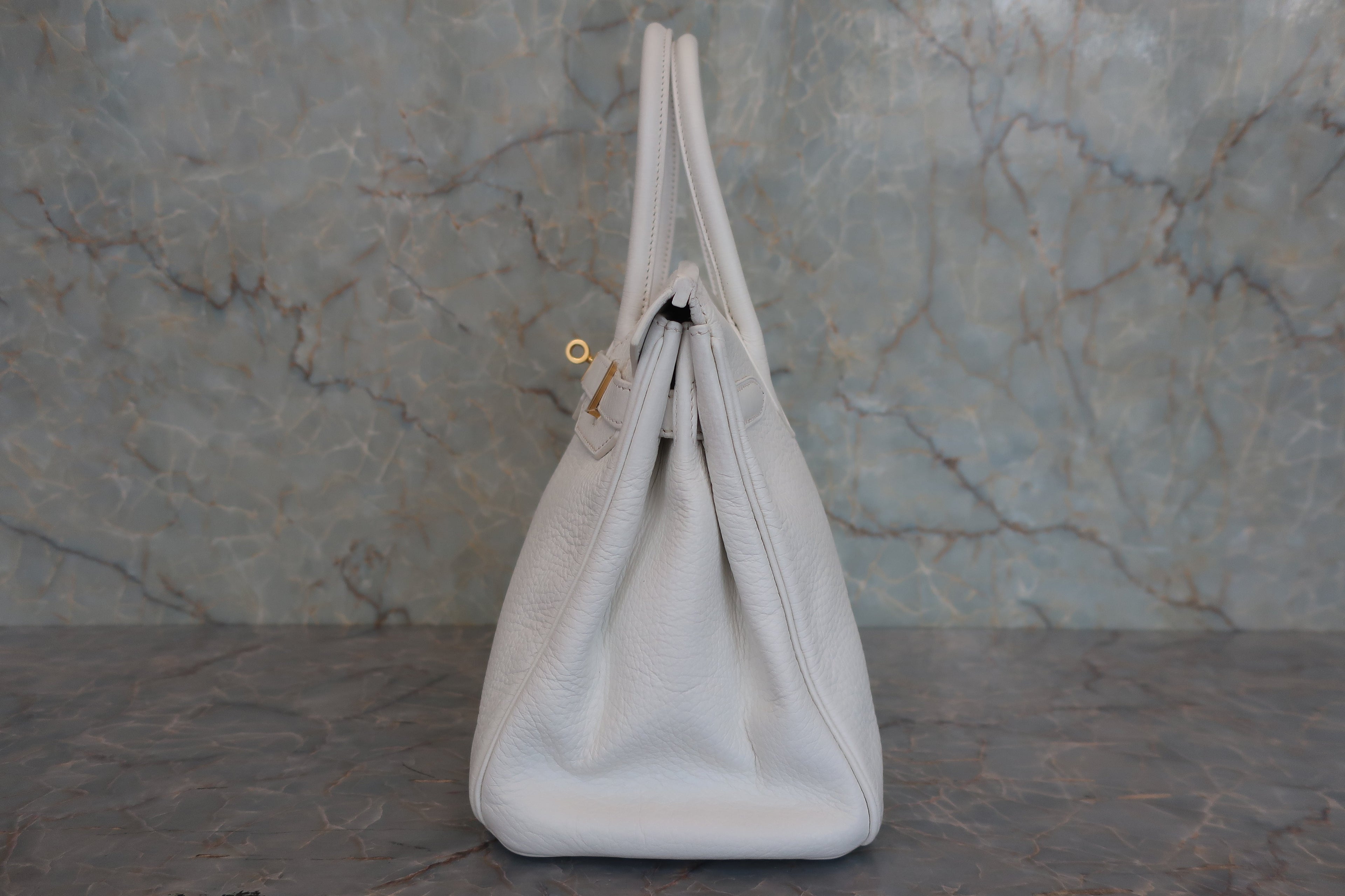 HERMES／エルメス バーキン30 トリヨンクレマンス ホワイト □L刻印 ハンドバッグ 800020098