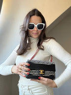 Chanel Sailor Bag Blue 2014 Striped Mini Rectangle Classic Single Flap Shoulder Bag