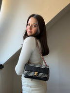 Chanel Sailor Bag Blue 2014 Striped Mini Rectangle Classic Single Flap Shoulder Bag