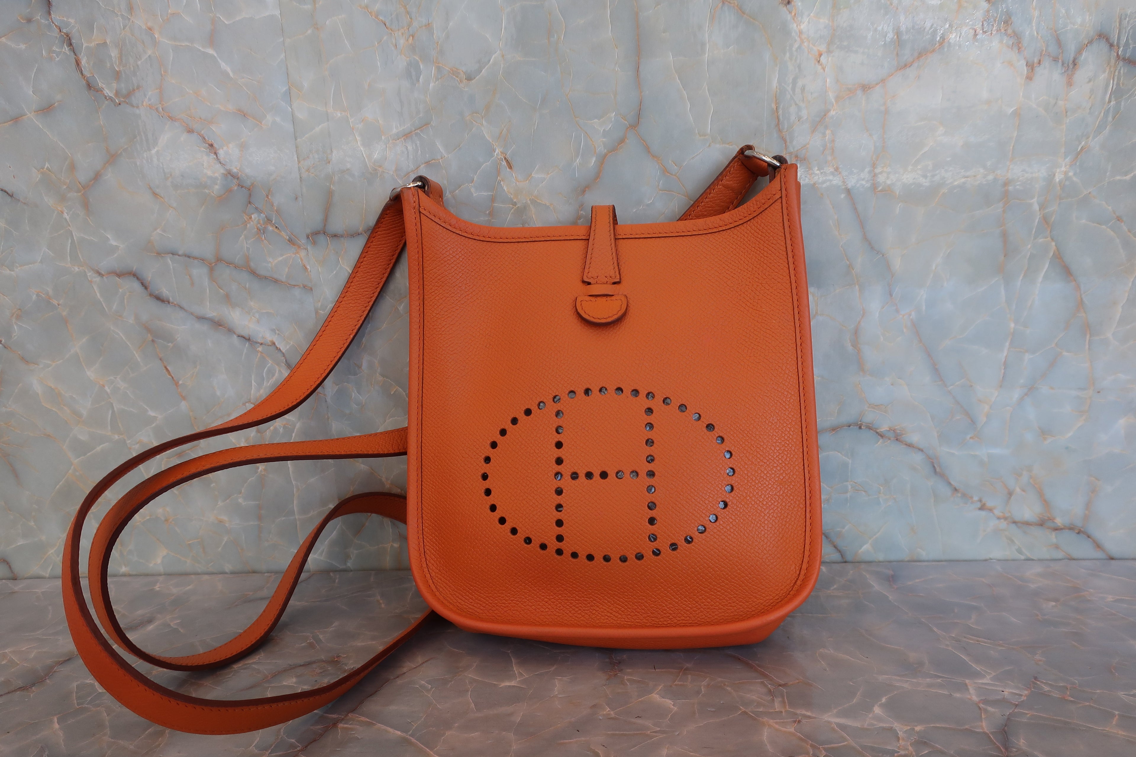 HERMES／エルメス エブリンTPM ヴォーエプソン オレンジ □H刻印 ショルダーバッグ 800050069