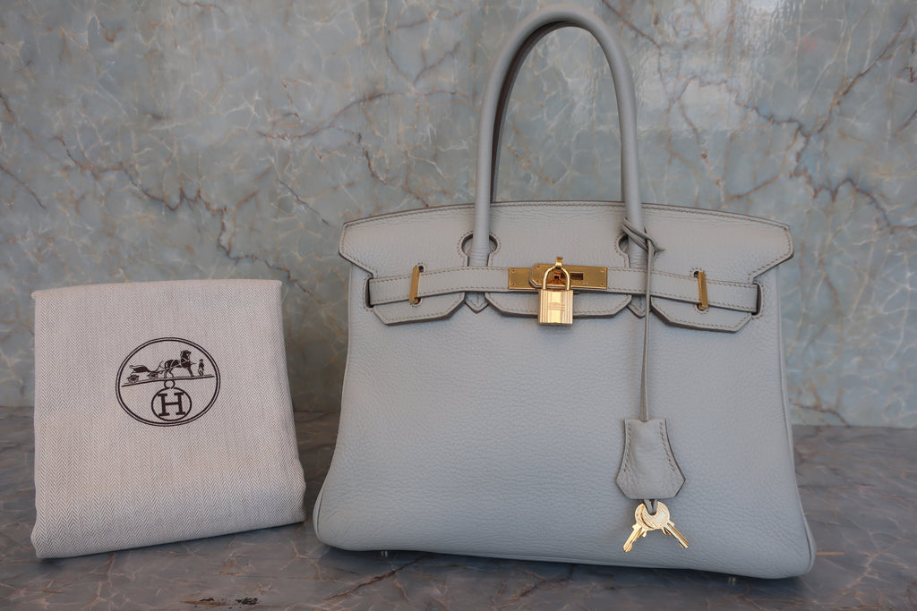 HERMES／エルメス バーキン30 トリヨンクレマンス パールグレー □O刻印 ハンドバッグ 800010226
