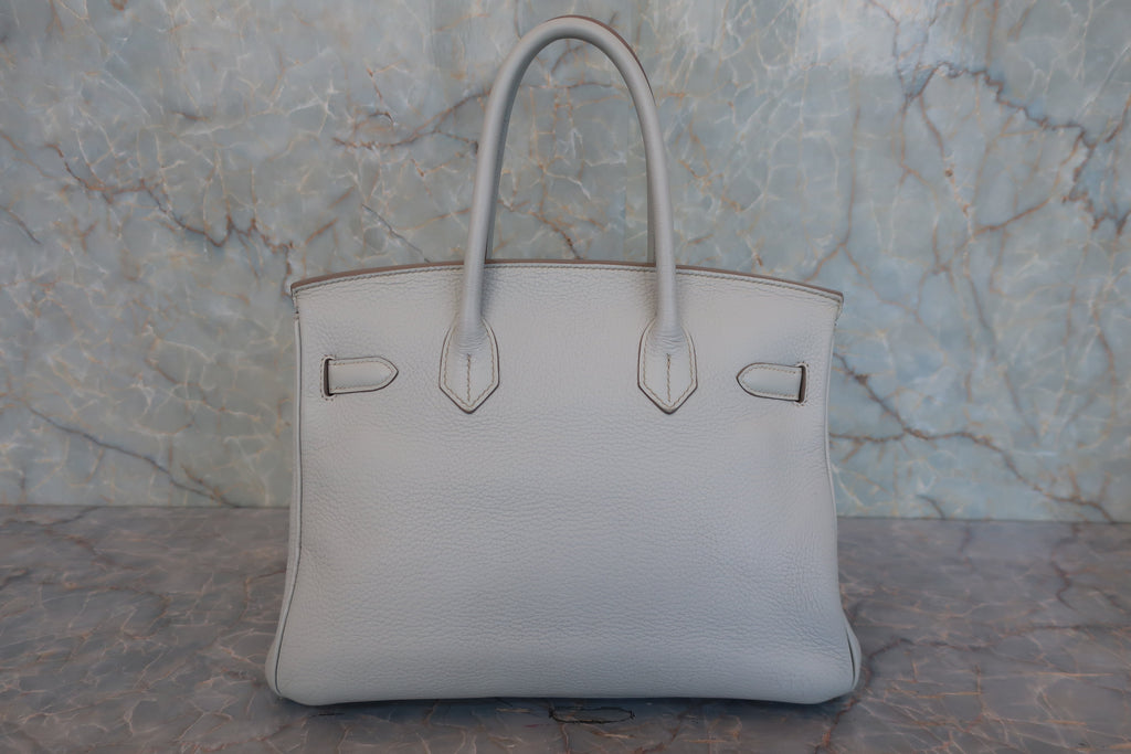 HERMES／エルメス バーキン30 トリヨンクレマンス パールグレー □O刻印 ハンドバッグ 800010226