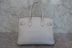 HERMES／エルメス バーキン30 トリヨンクレマンス パールグレー □O刻印 ハンドバッグ 800010226