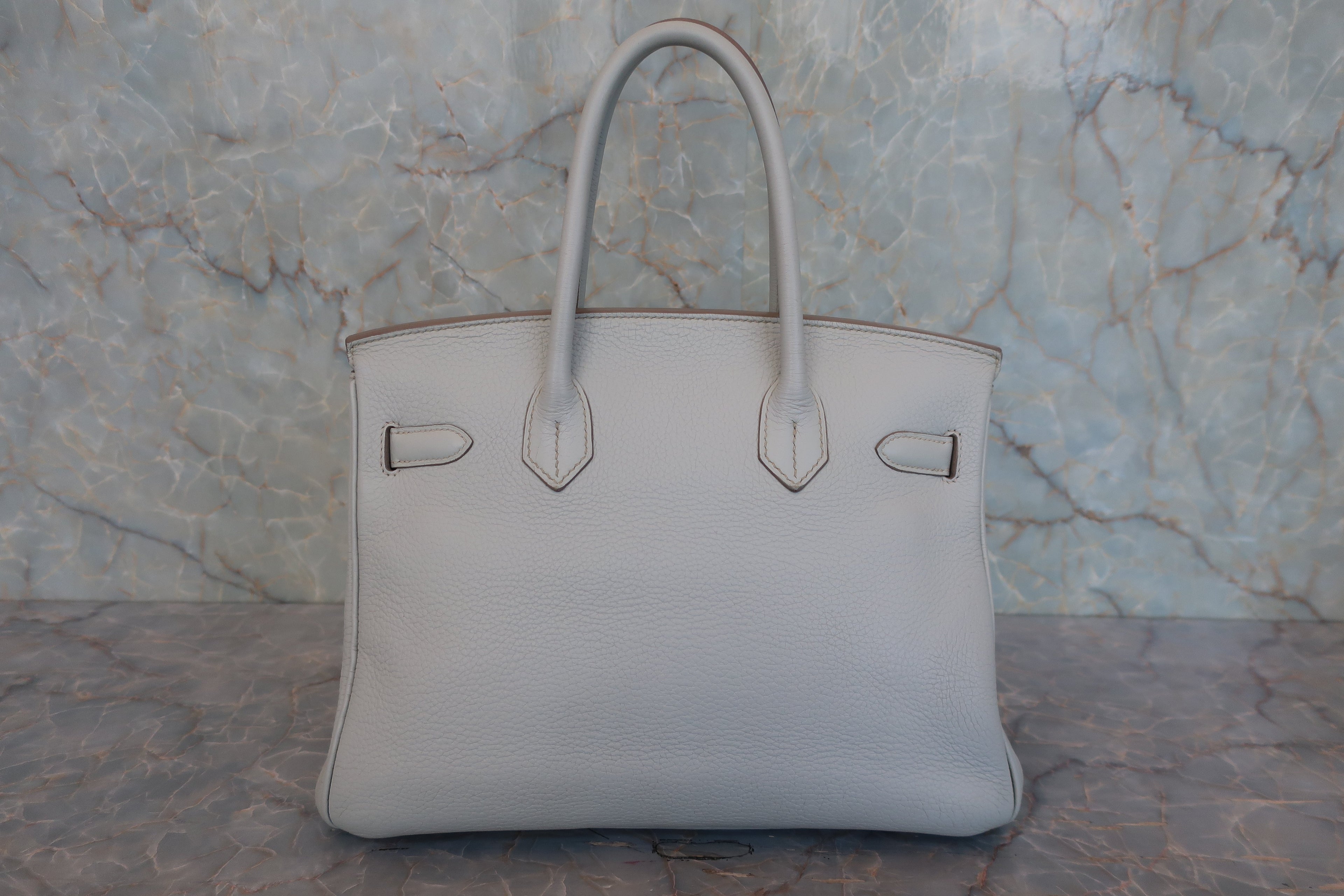 HERMES／エルメス バーキン30 トリヨンクレマンス パールグレー □O刻印 ハンドバッグ 800010226