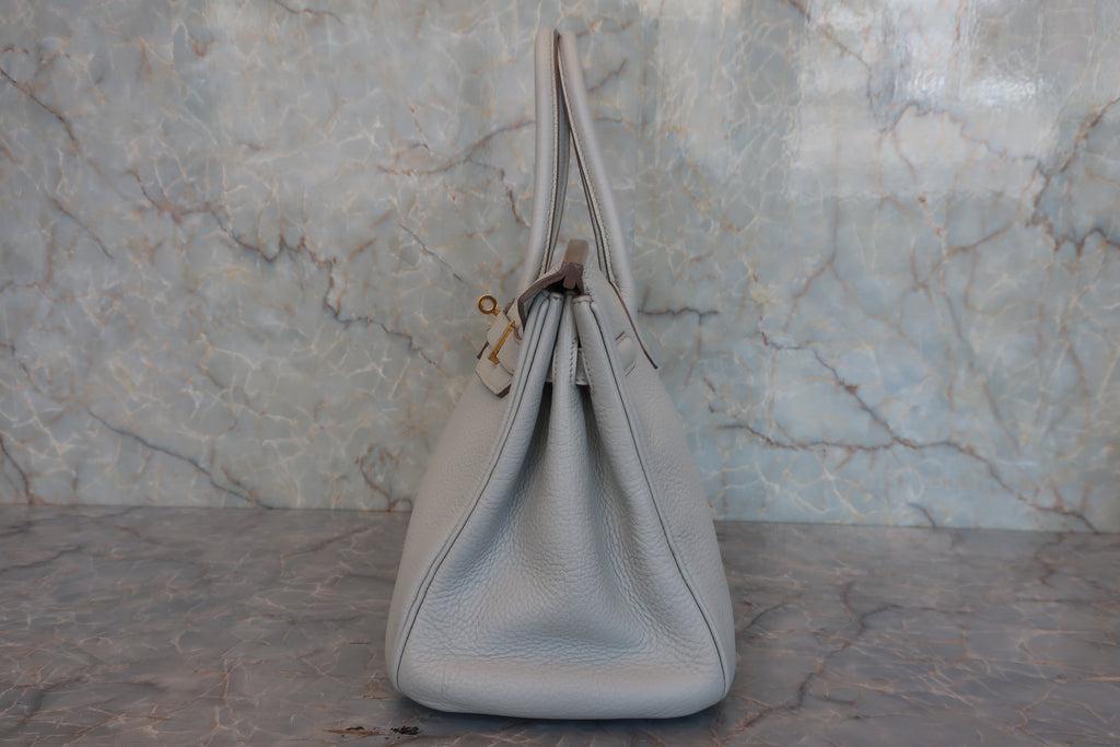 HERMES／エルメス バーキン30 トリヨンクレマンス パールグレー □O刻印 ハンドバッグ 800010226