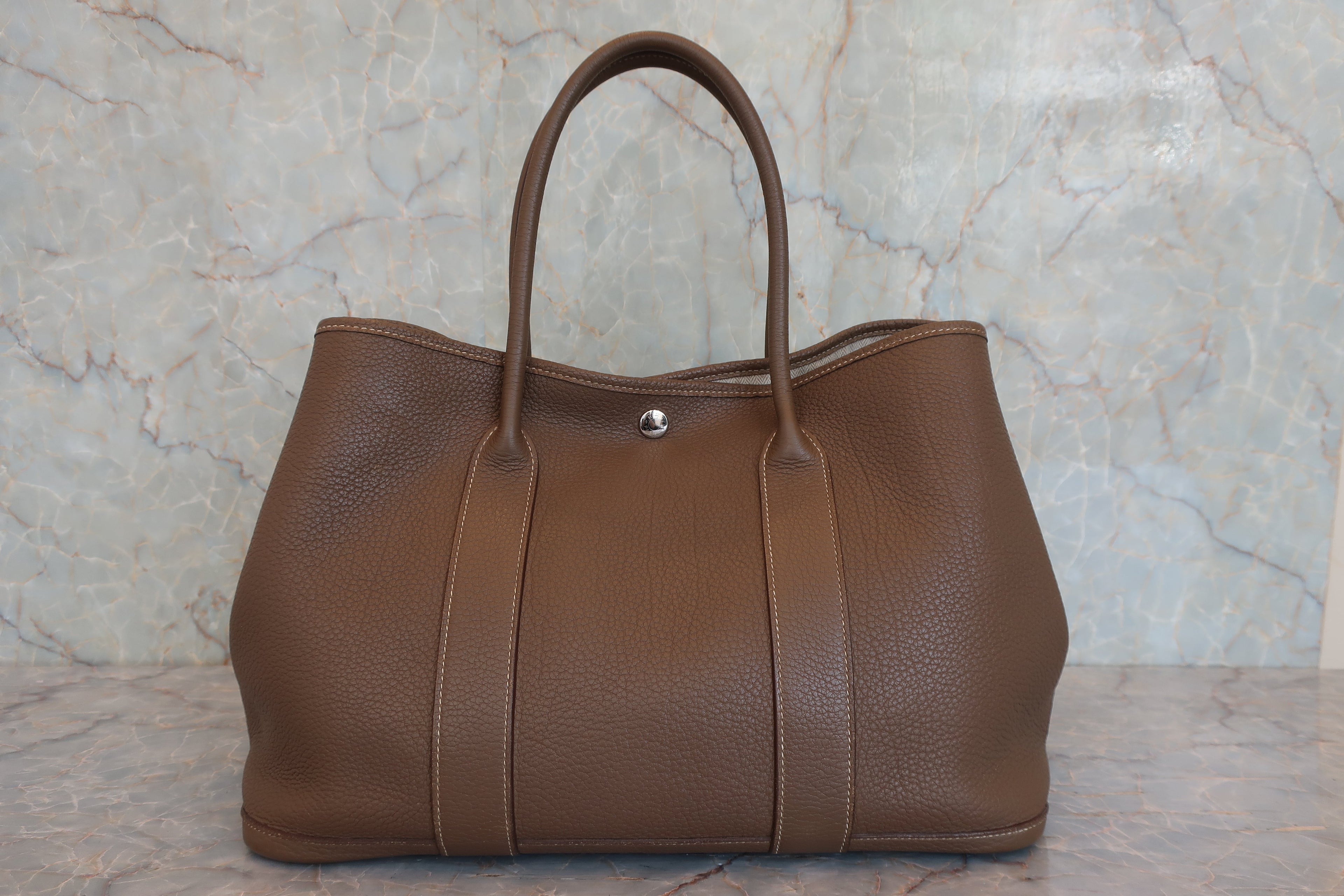 HERMES／エルメス ガーデンパーティPM ネゴンダ エトゥープ T刻印 トートバッグ 800050110