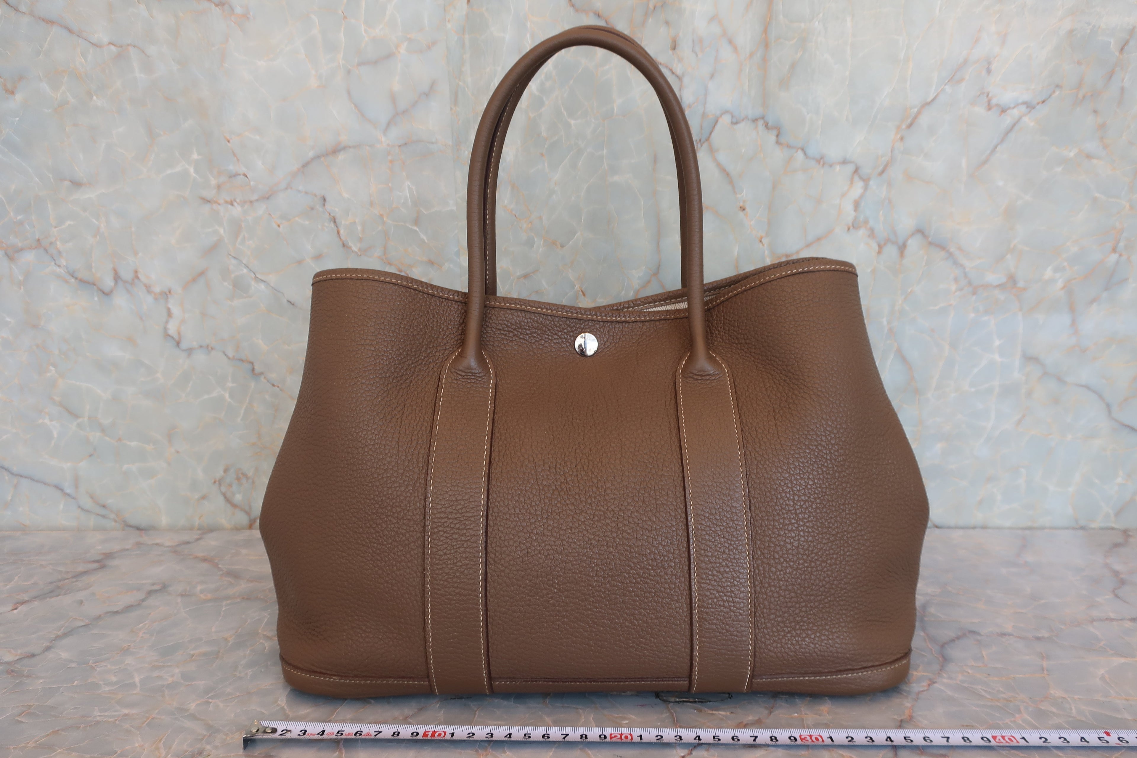 HERMES／エルメス ガーデンパーティPM ネゴンダ エトゥープ T刻印 トートバッグ 800050110