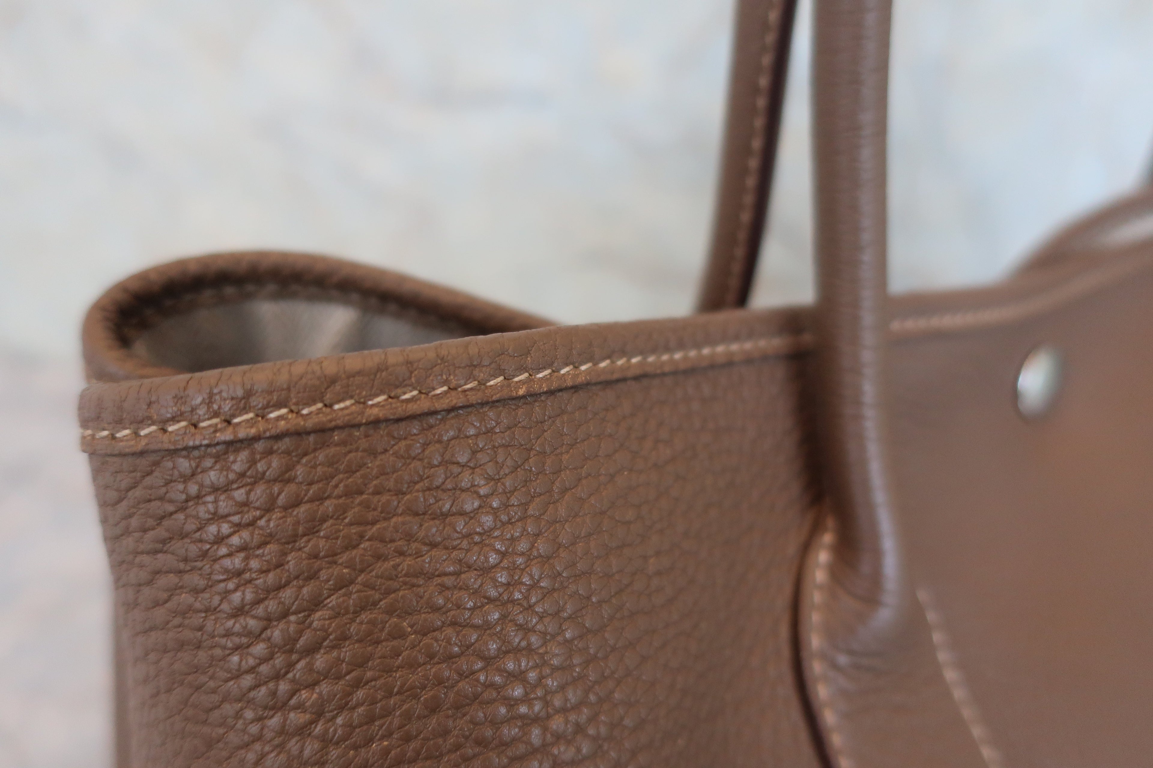 HERMES／エルメス ガーデンパーティPM ネゴンダ エトゥープ T刻印 トートバッグ 800050110